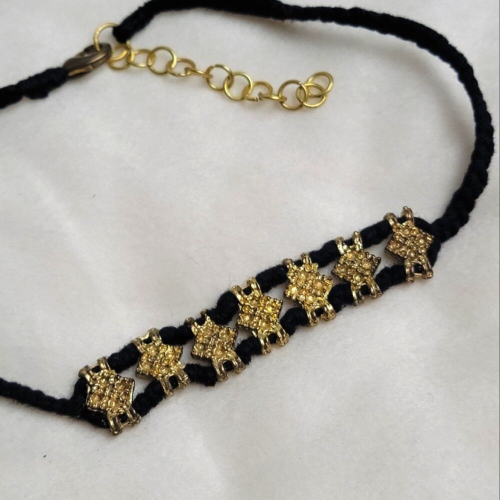 NWT Anthropologie Shiraleah Sadie Braided Gold & Black Choker